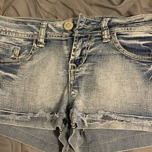 Denim short shorts